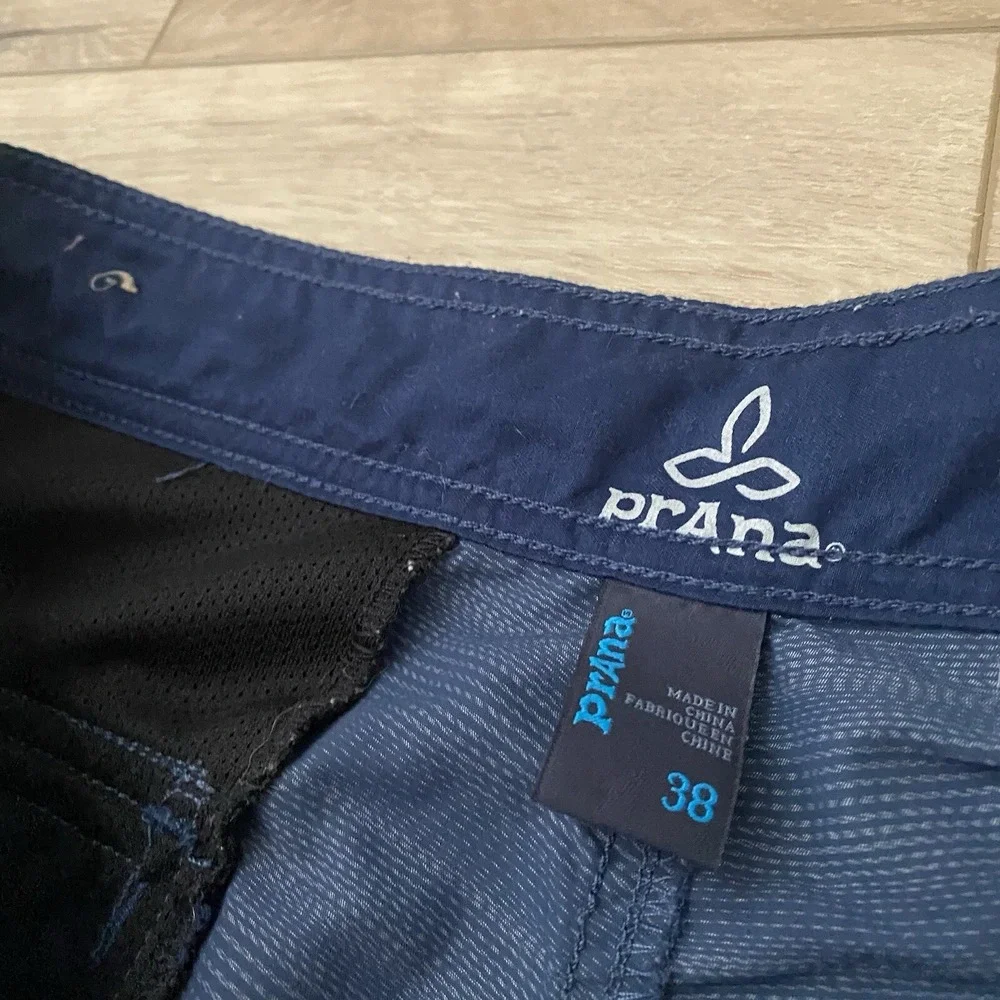 Prana Swim Shorts Men's 38 Navy Blue Board Shorts Beach Surf Swimming Pool Large